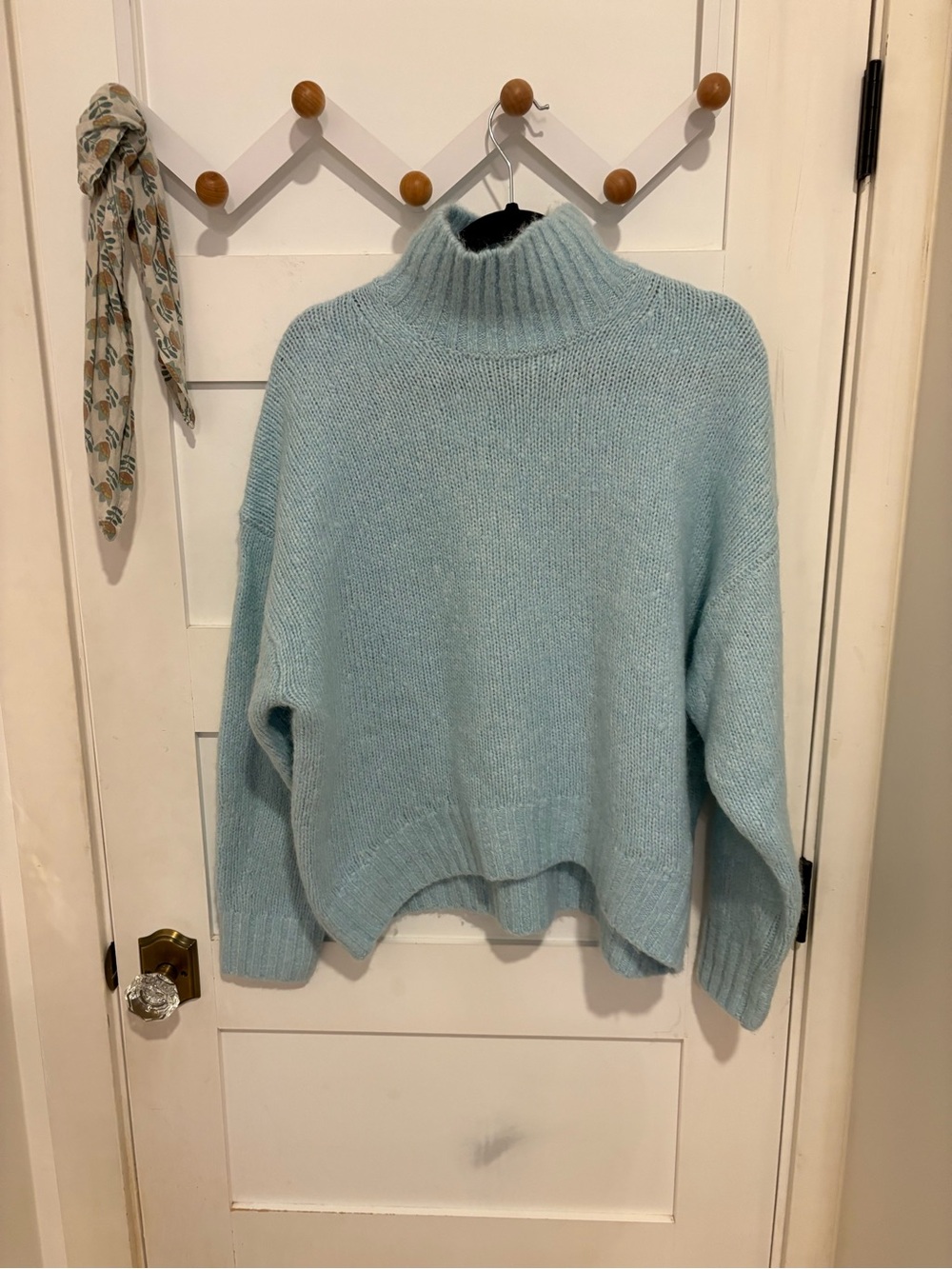 Madewell Pale Blue Ribbed Turtleneck Sweater